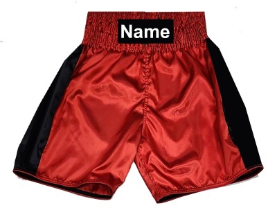 Pantaloncini da boxe personalizzati : KNBSH-033-Rosso